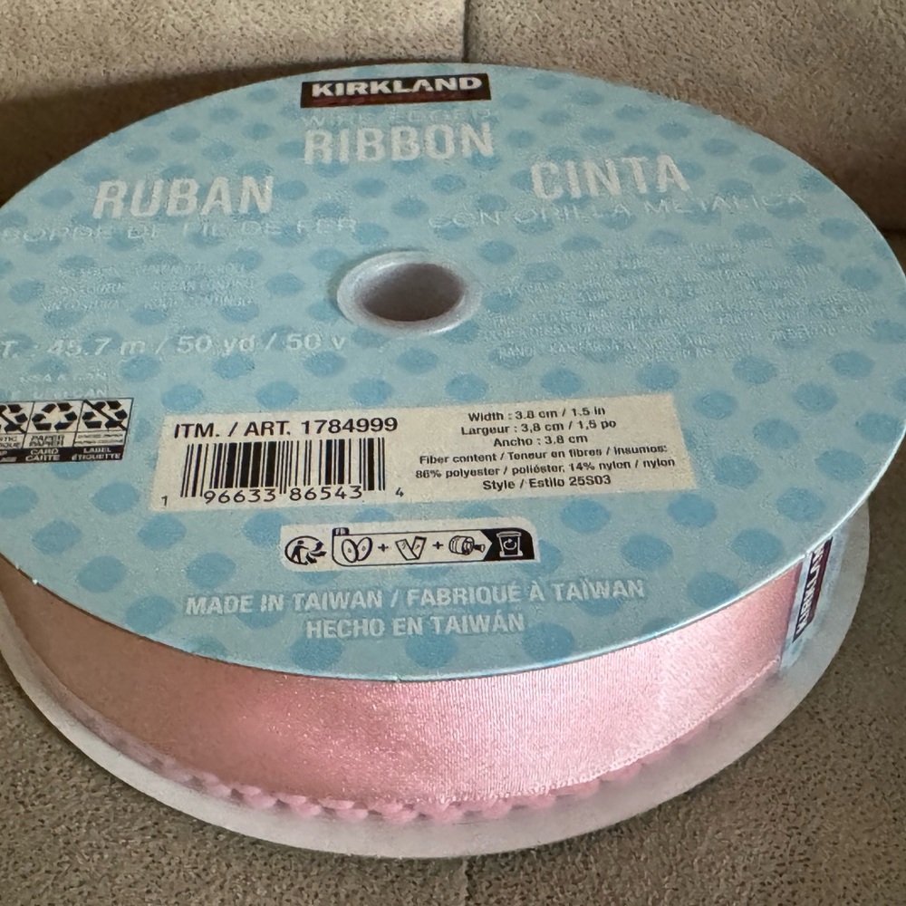 Kirkland Signature Wired-Edged Pink Ribbon